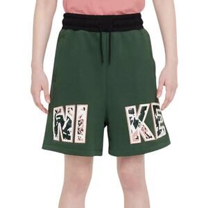 Nike Shorts Womens Small Green‎ French Terry Elastic Waist High Rise Athletic